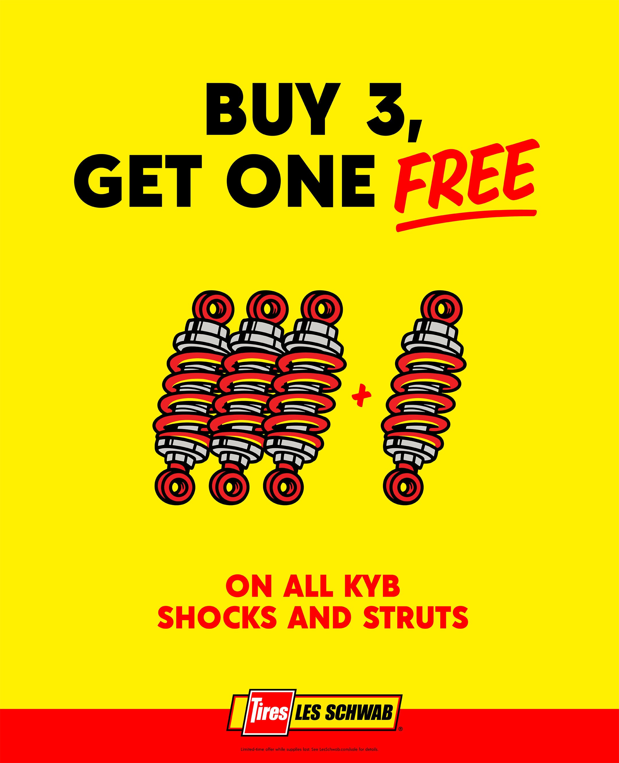 Buy 3 Get One Free on All KYB Shocks & Struts