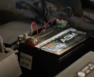 Close-up of a battery