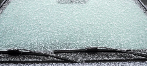 Frosted over windshield