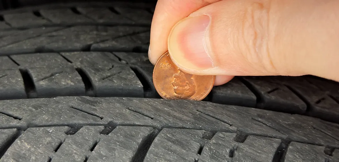 Tire tread close-up