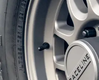 Close-up of a tire tread
