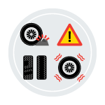 Icon indicating tire rebalancing.