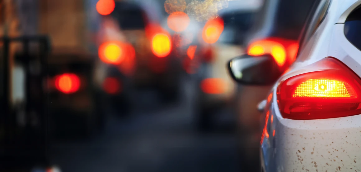 Brake lights of a car in traffic
