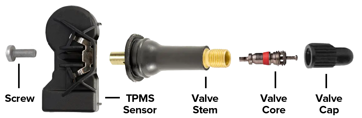 Components of a tire valve stem