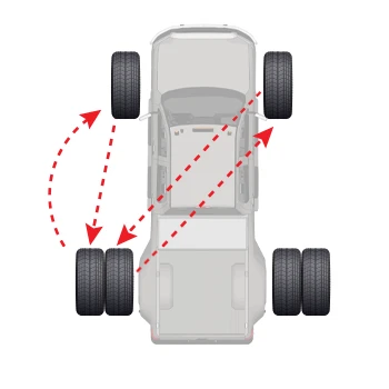First tire rotation and direction of tires to be rotated