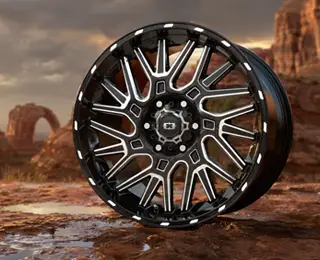 Black SUV with custom wheel